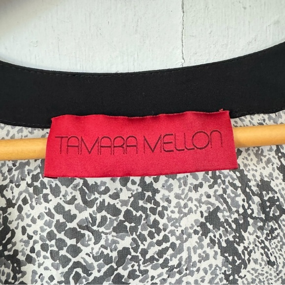 Tamara Mellon 100% Silk Fringe Kimono Cover Up Snakeskin Print Opera Coat M / L - Picture 4 of 9